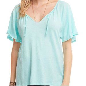 Chaser GAUZY White Front Tie FLOUNCY  HI LO HENLEY
